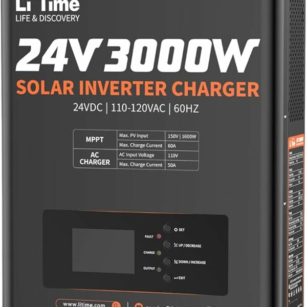 LiTime 24V 3000W All-in-One Solar Inverter Charger